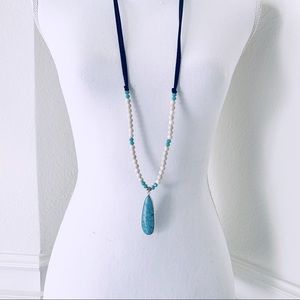 BOHEMIAN BLUE TEARDROP NECKLACE